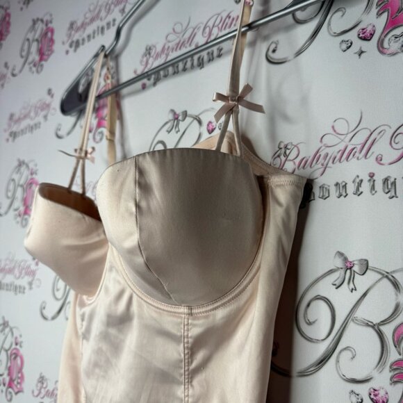 La senza corset bustier top soft blush peach gold cream luxury sexy lingerie top - Picture 3 of 10